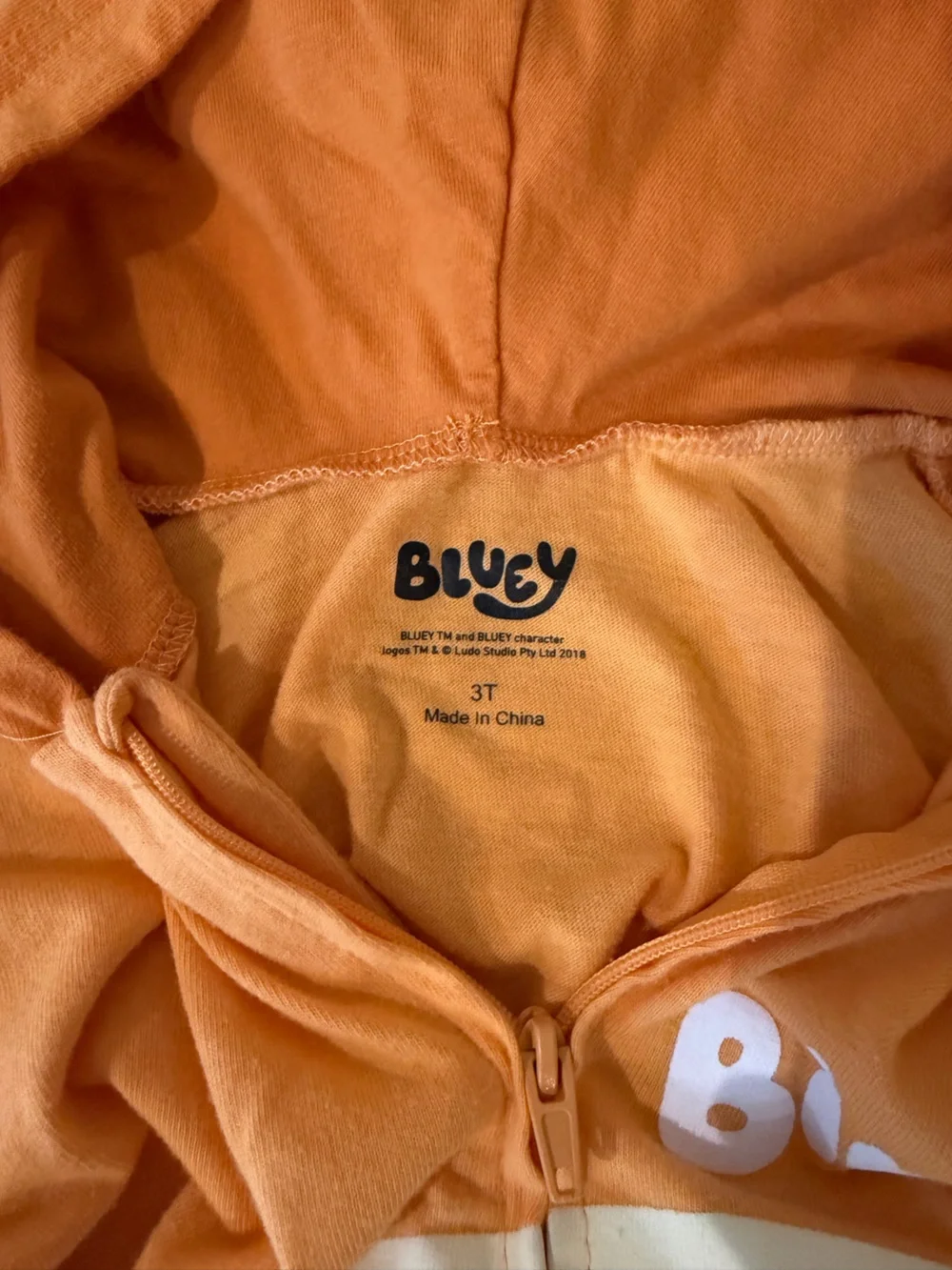 Bingo Orange Heeler Dog Hooded One-Piece Toddler Costume from Disney’s Bluey
